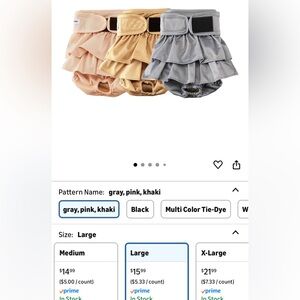 3 Washable Doggie Skirt Diapers